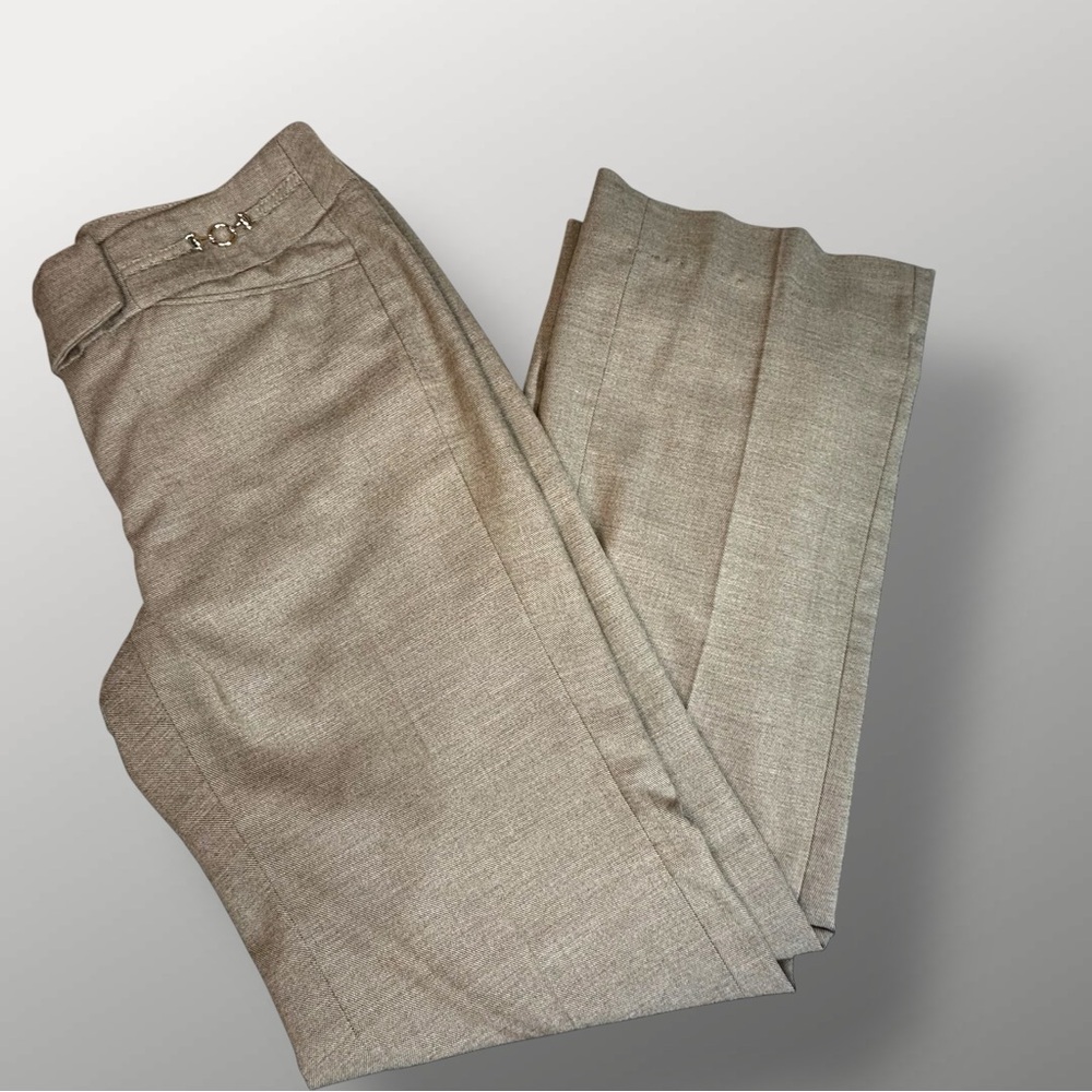 White House Black Market Brown Dress Pants 2R Lined Gold Accents